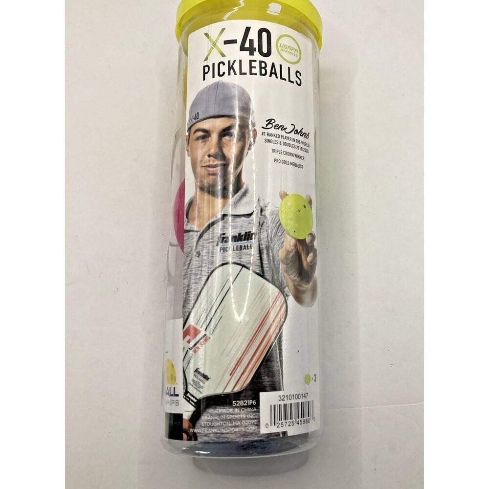Franklin Sports X-40 Pickleball Balls Outdoor Yellow, Pink & Blue 3 Pack NEW